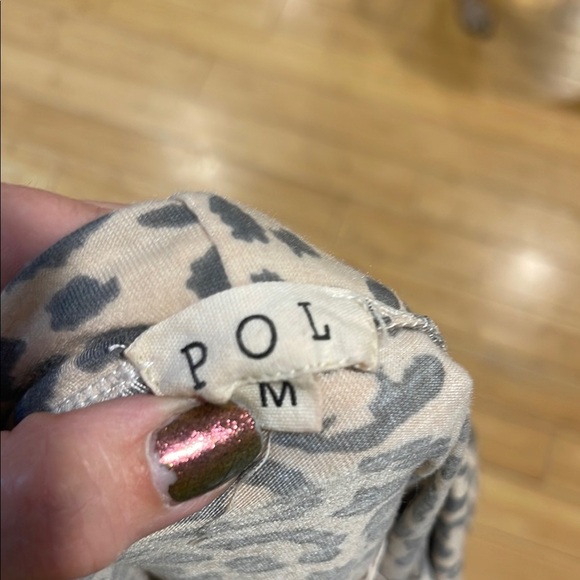 POL Blush Pink & Grey Accented with Leopard Print Hood, Sleeveless Size M - Picture 8 of 10